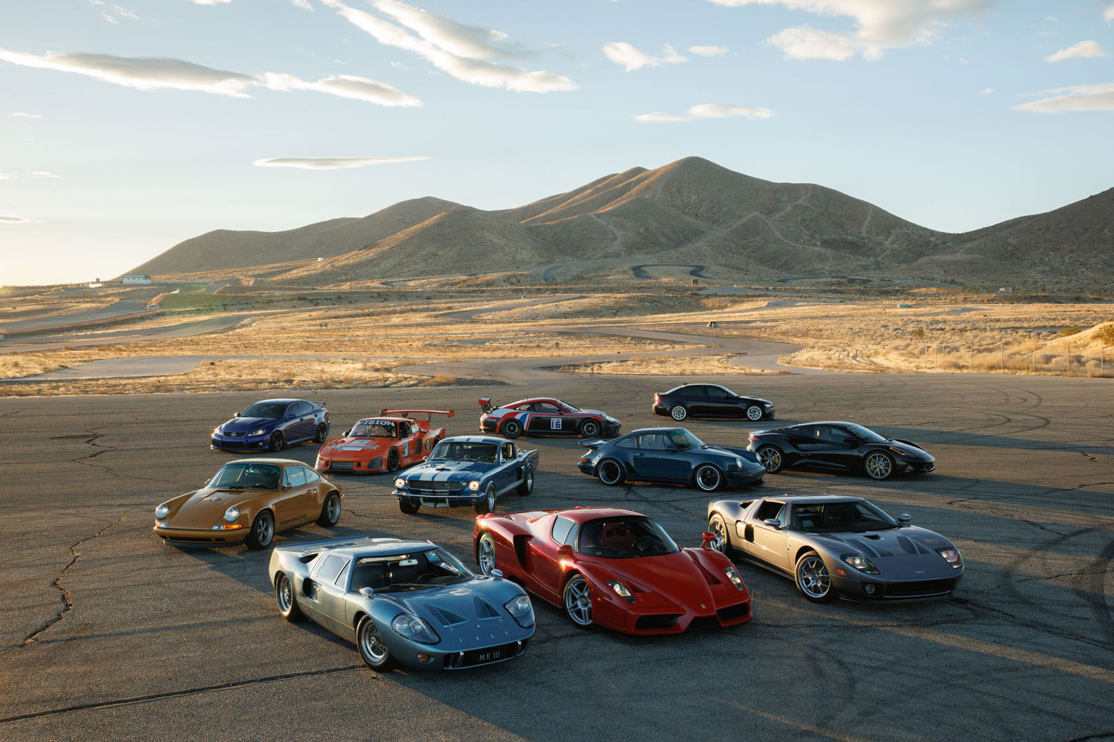 A collection of cars at Willow Springs Raceway